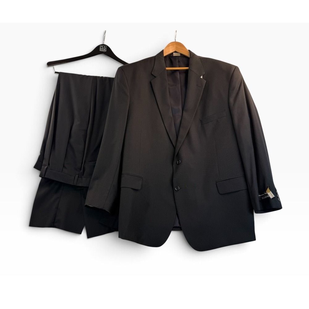 Jos A Bank Suit 52 Reg Navy Blue Pinstripe Signature Collection Superfine NEW